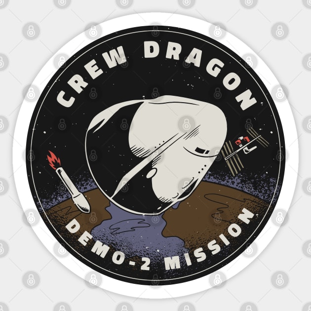 SpaceX Crew Dragon Patch Sticker by HiFi Tees